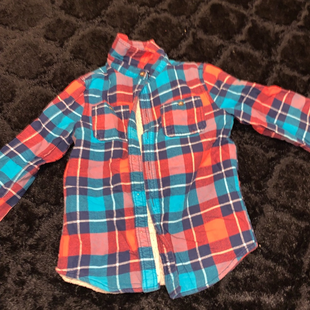 Boys plaid sherpa fleece